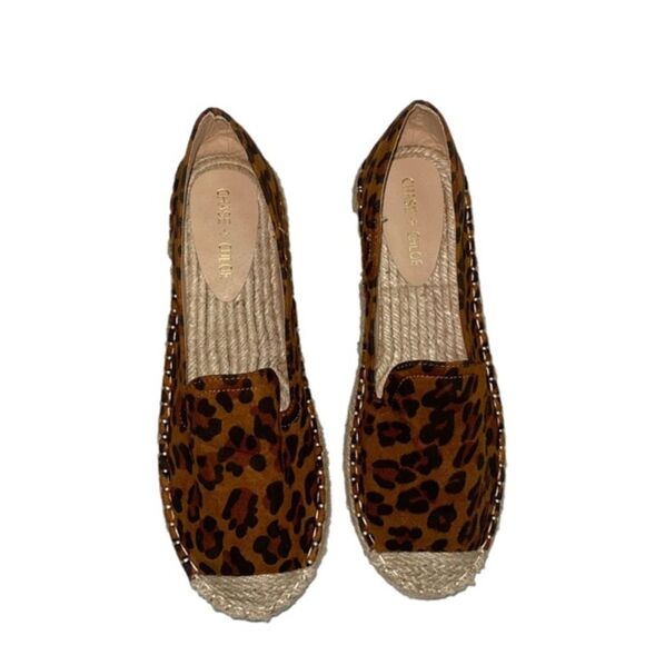 CHASE + CHLOE Sierra Leopard Print Espadrille Slip Ons - Picture 2 of 5